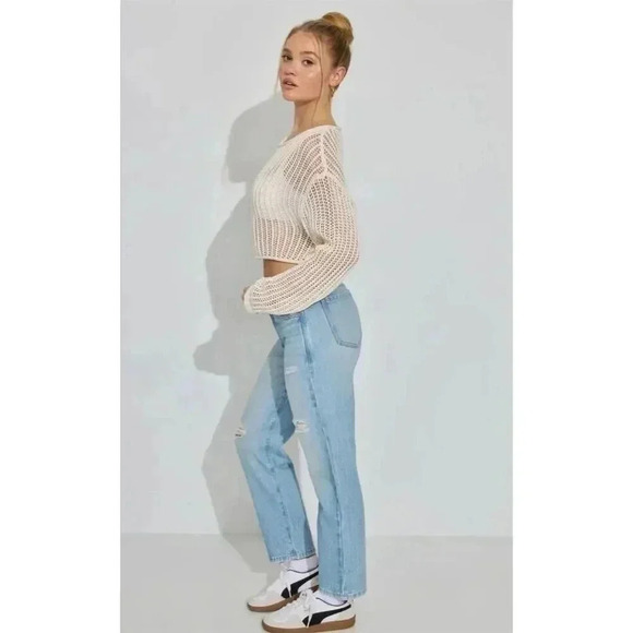 Garage Women's Vintage Straight Jeans Size‎ 5 Light Blue Distressed - Picture 2 of 12